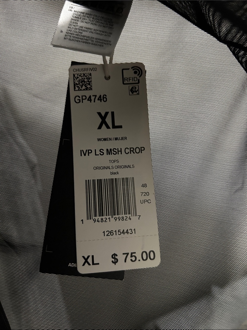IVY PARK Black Mesh Long Sleeve Crop Top - Picture 7 of 7